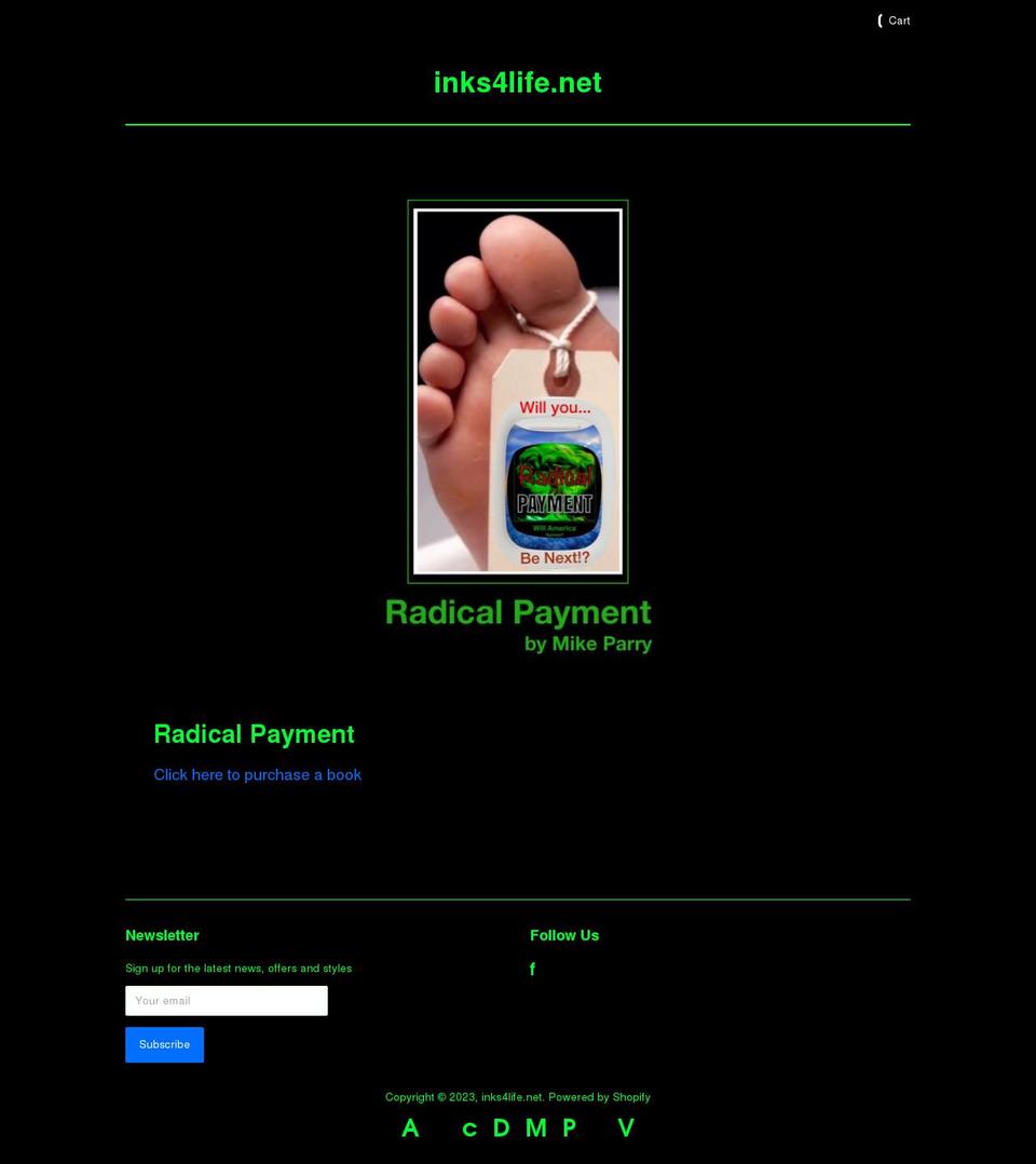 inks4life.net shopify website screenshot