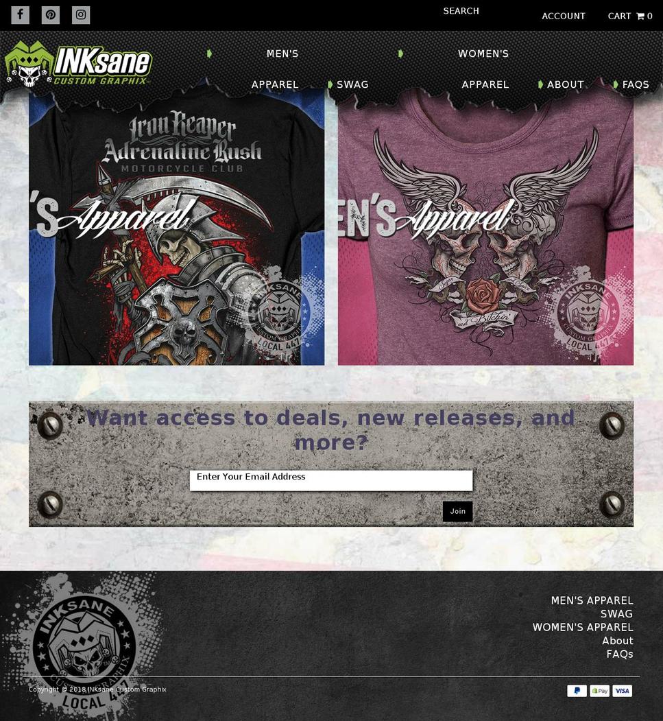 inksanegraphix.com — Shopify storefront screenshot