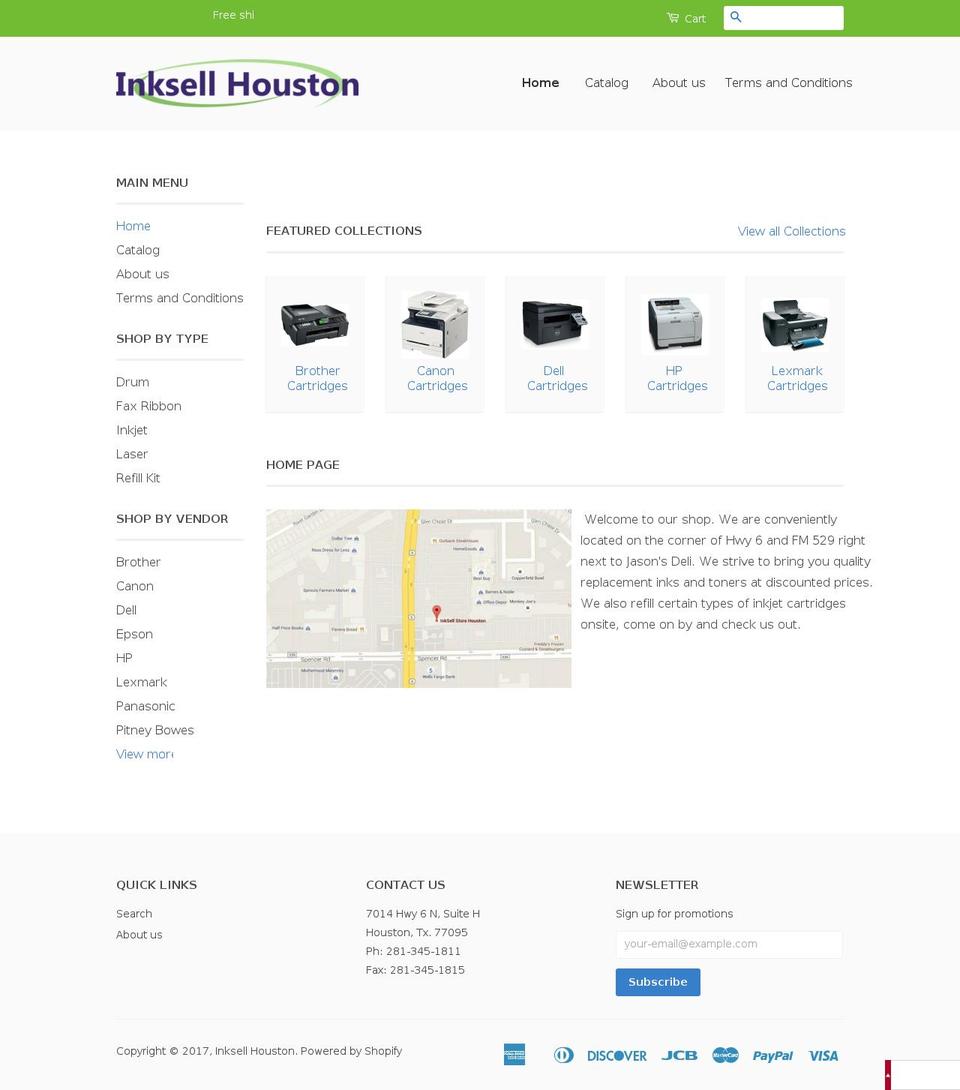 inksellhouston.com shopify website screenshot