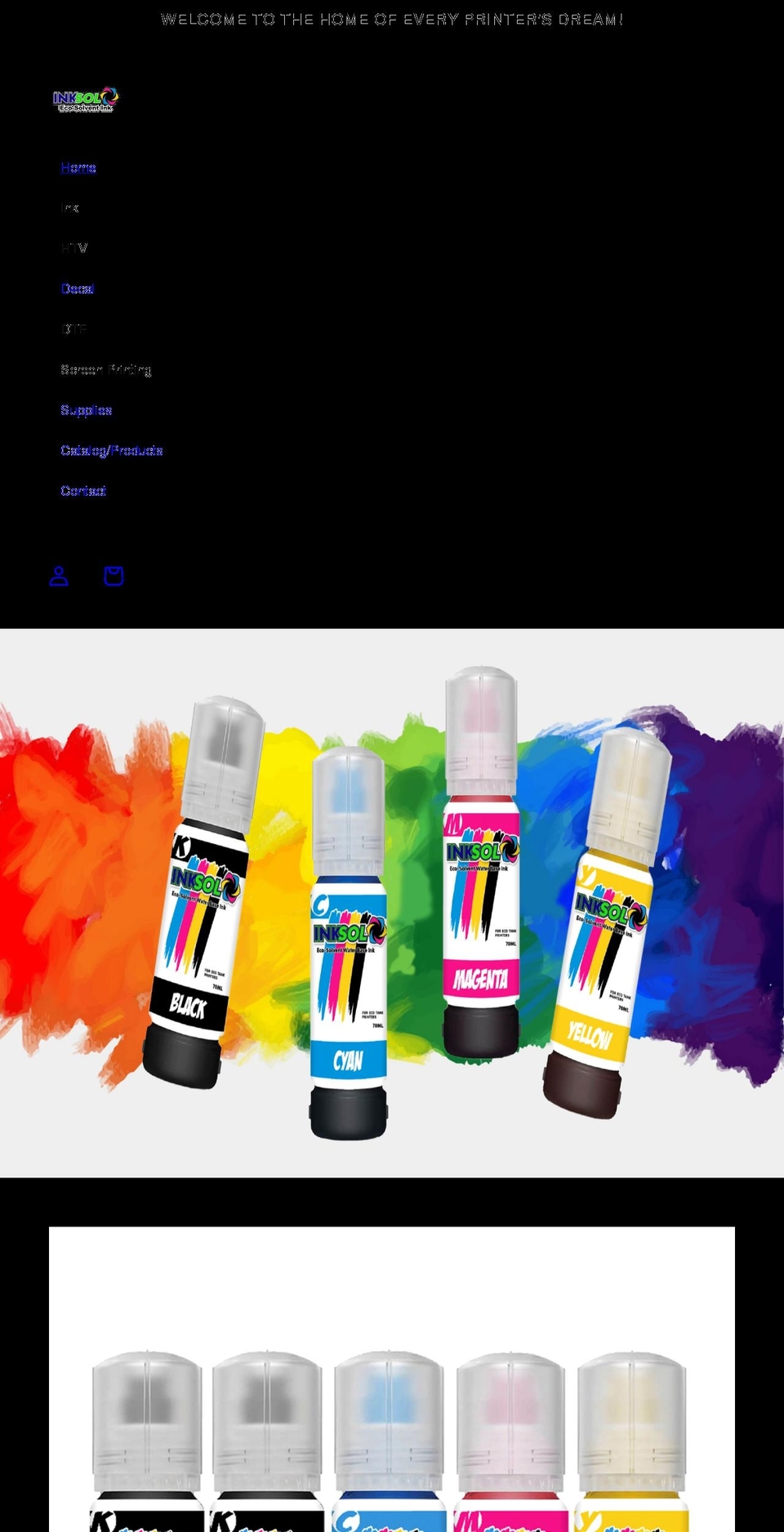 inksol.com shopify website screenshot