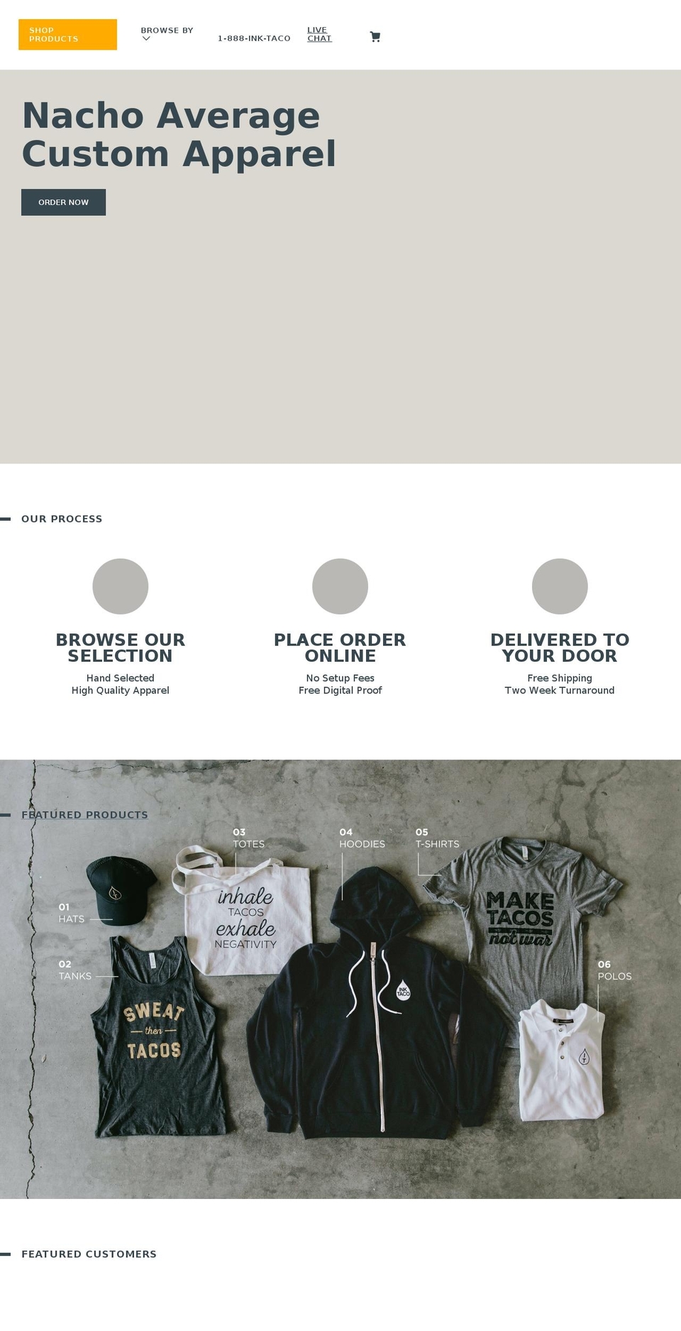inktaco.com — Shopify storefront screenshot