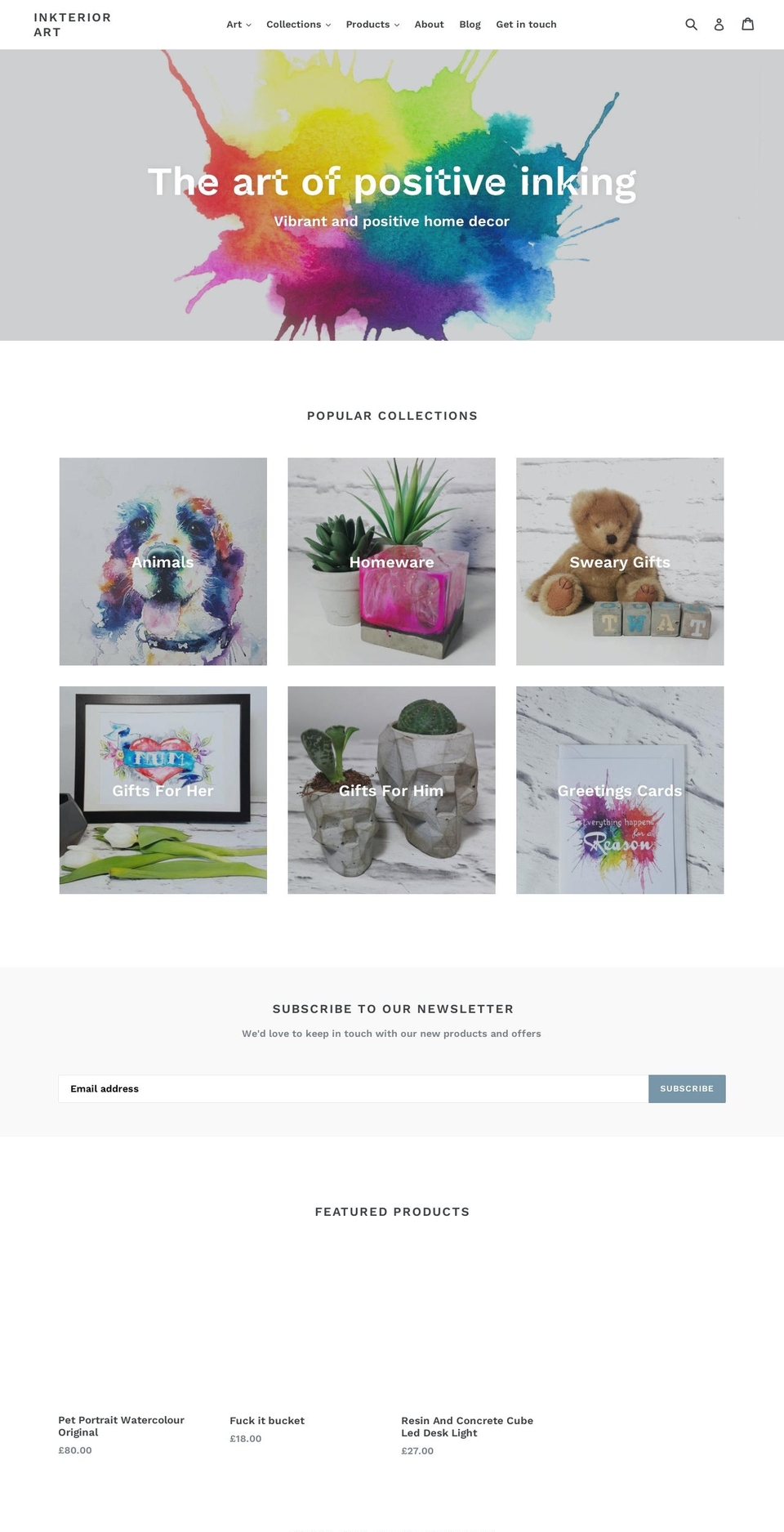 inkteriorart.co.uk shopify website screenshot