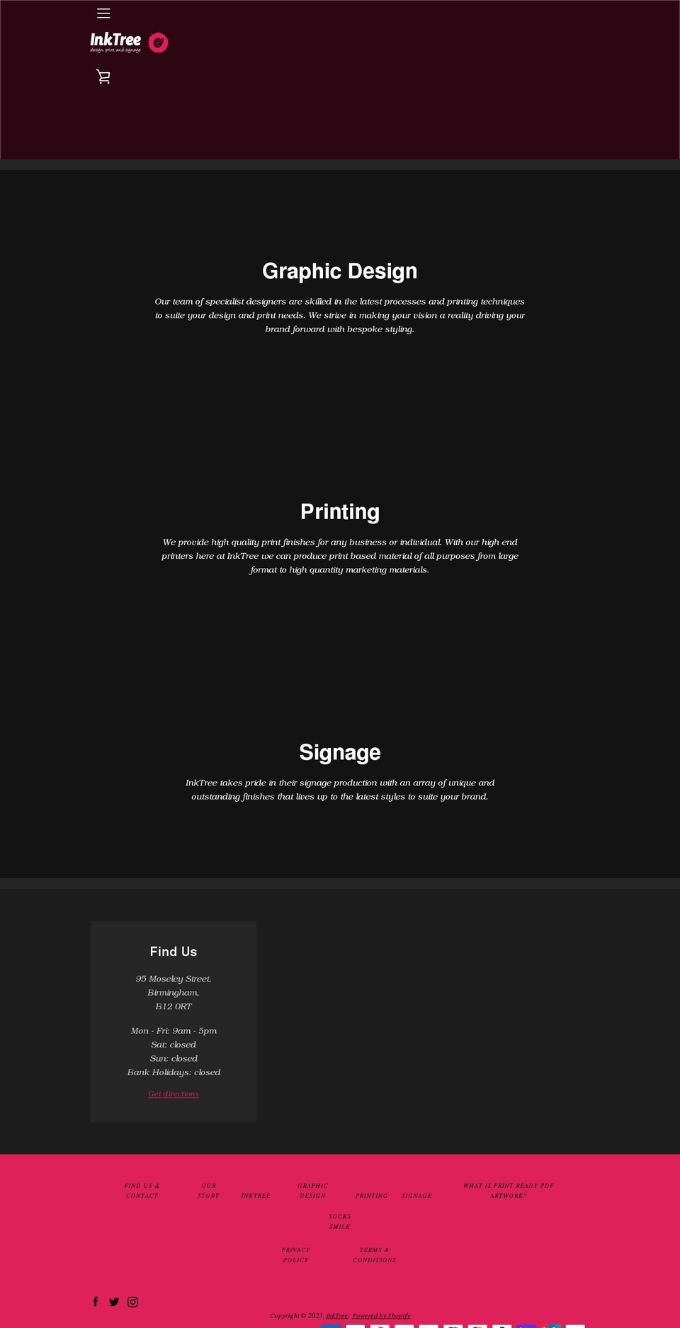 inktree.co.uk shopify website screenshot