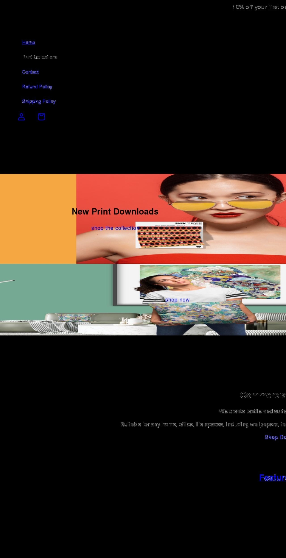 inktreedesign.com shopify website screenshot