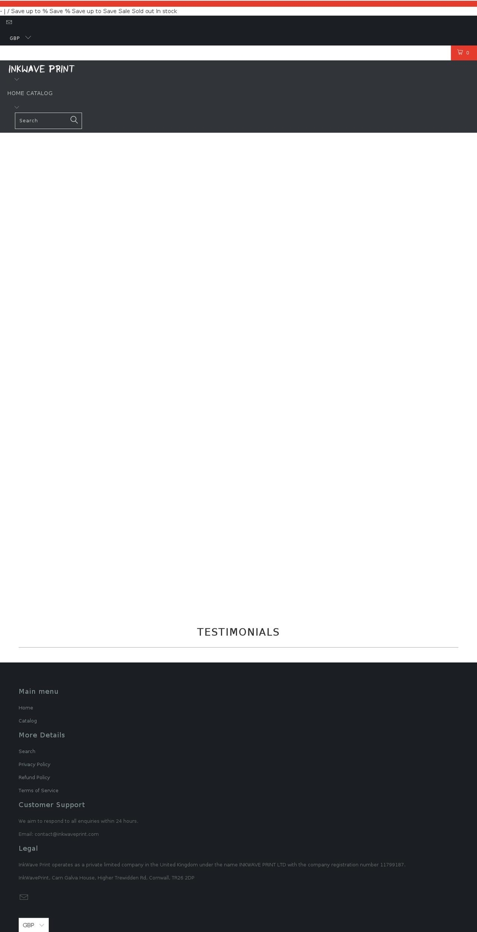 inkwaveprint.com shopify website screenshot