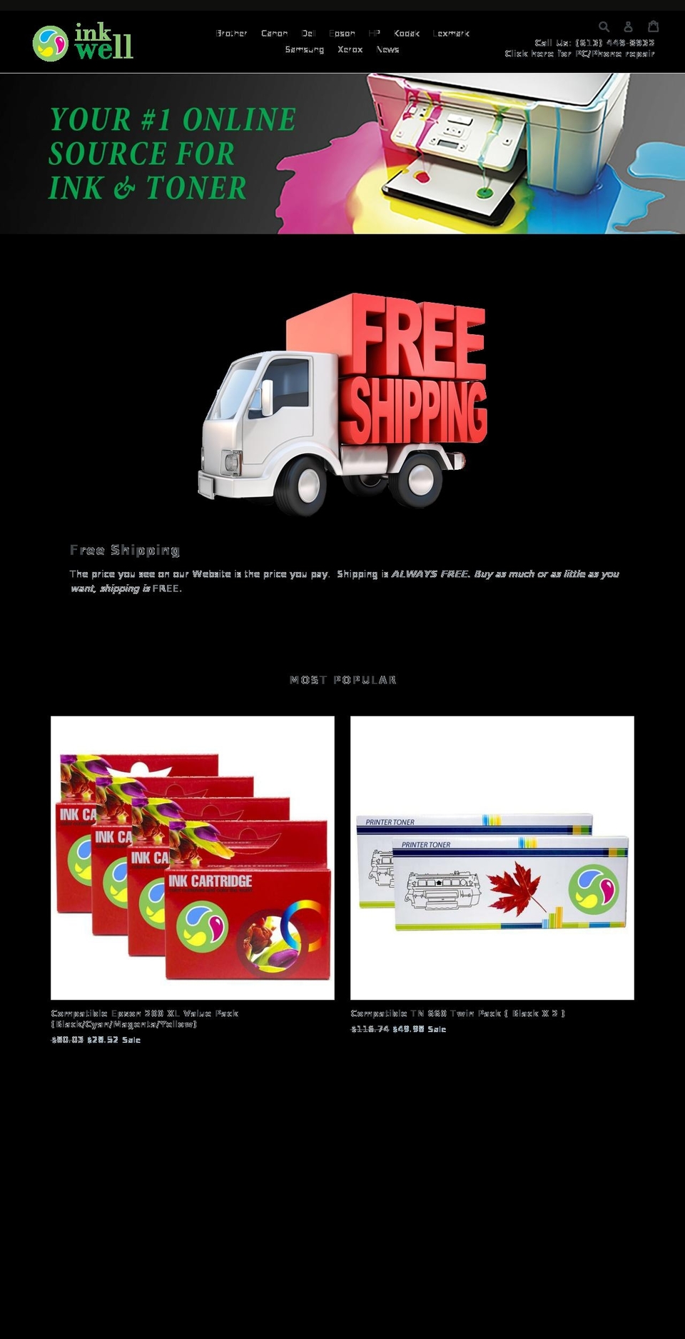 inkwellcanada.com shopify website screenshot