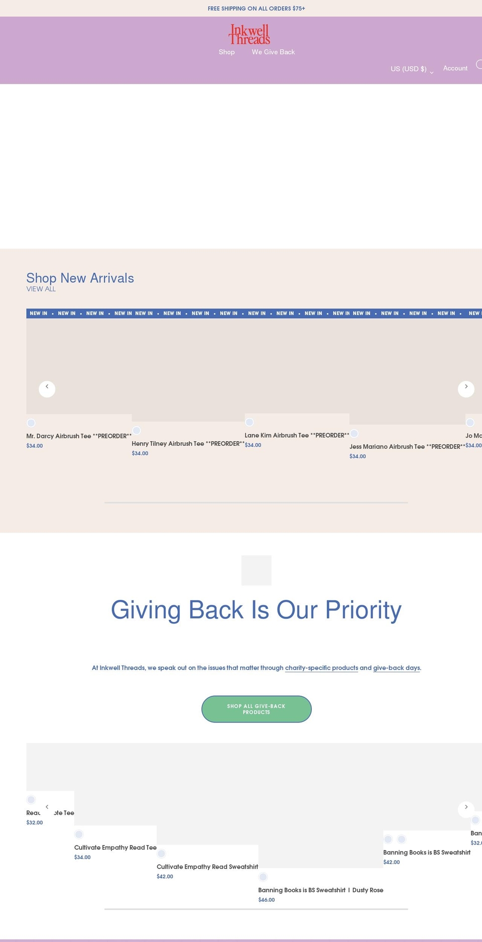 inkwellthreads.com shopify website screenshot