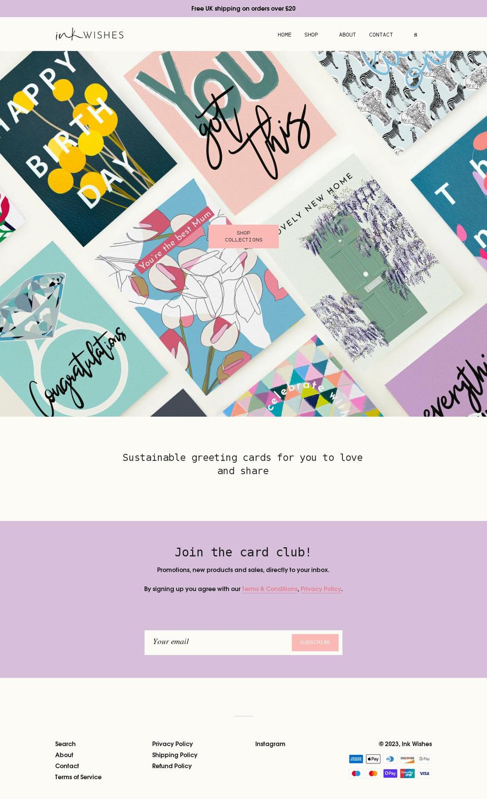 inkwishes.com shopify website screenshot