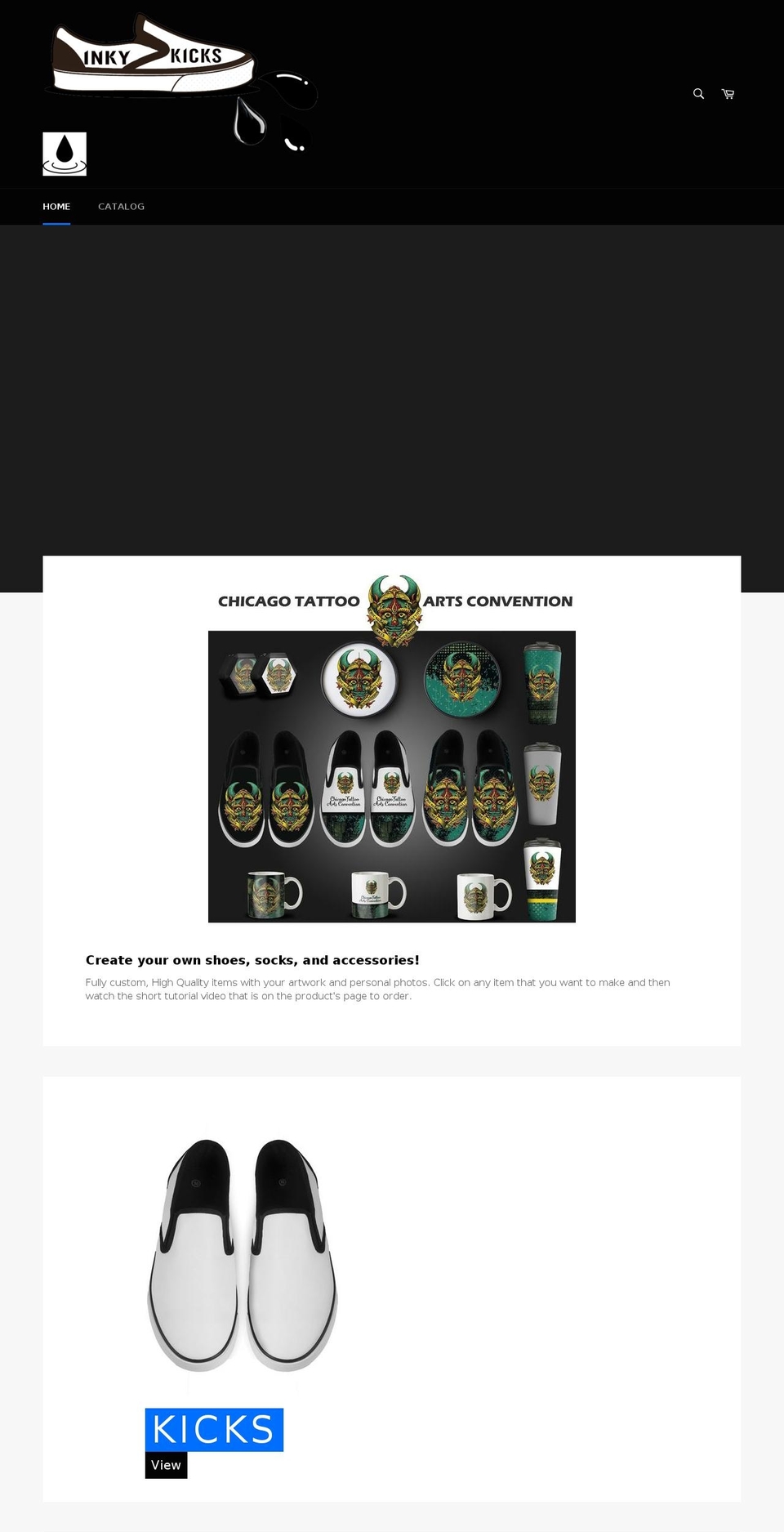 inkykicks.com — Shopify storefront screenshot