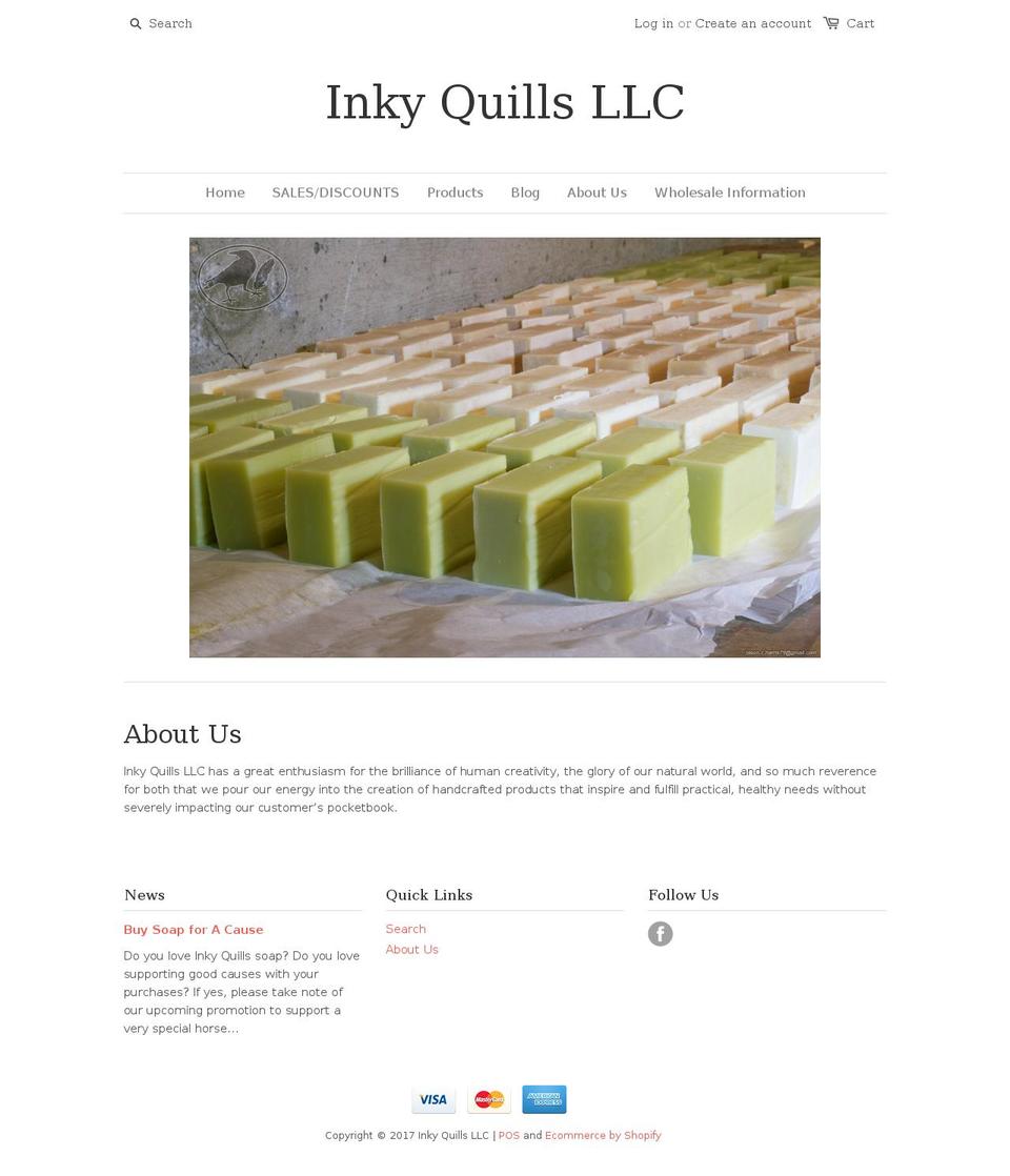 inkyquillsllc.com shopify website screenshot