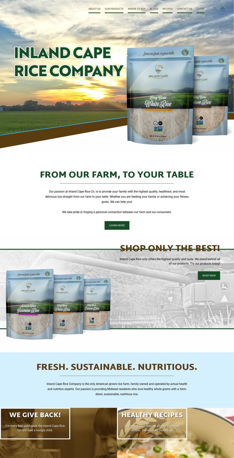 inlandcaperice.com shopify website screenshot