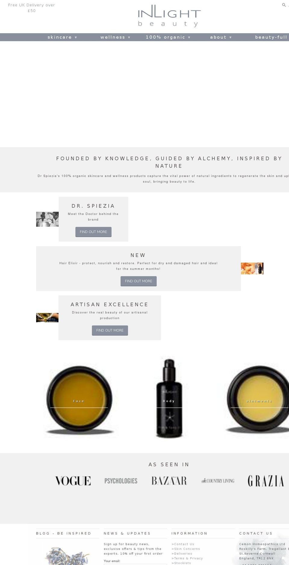 inlightbeauty.co.uk shopify website screenshot