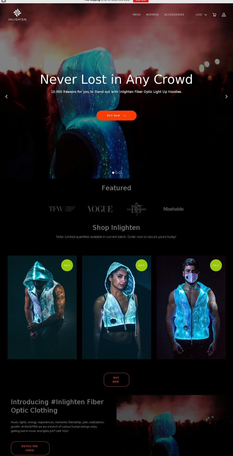 Black Friday Shopify theme site example inlighten.co