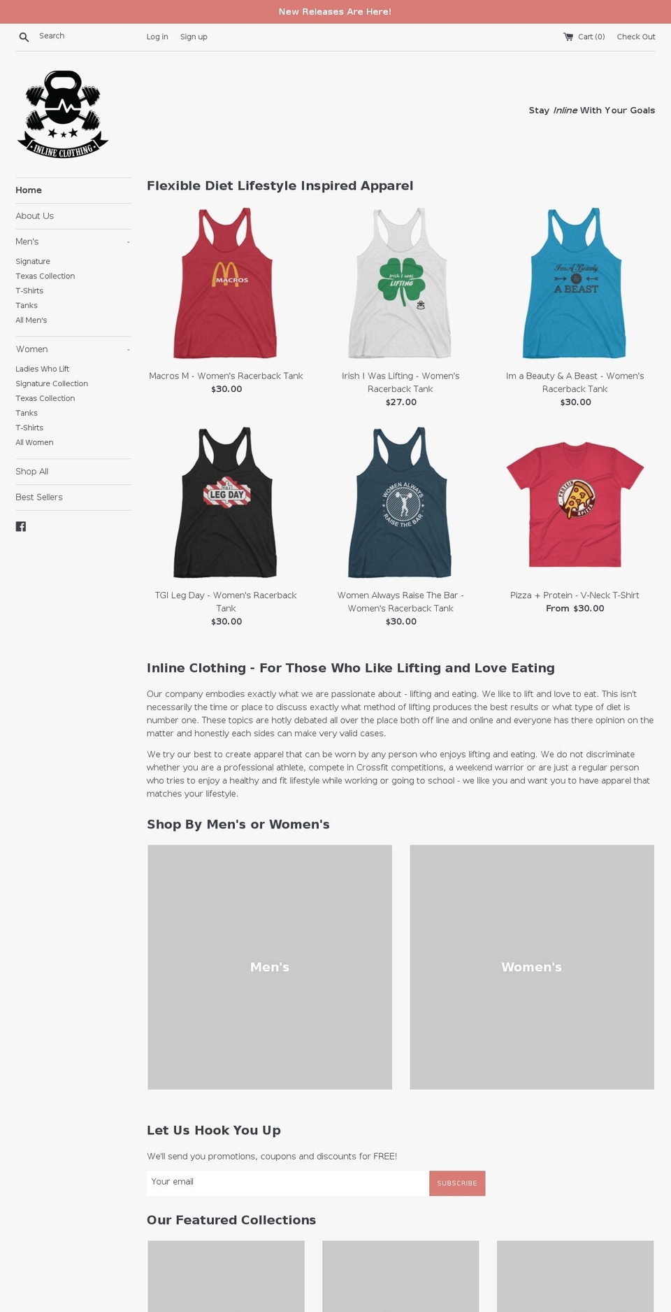 inlineclothing.com shopify website screenshot