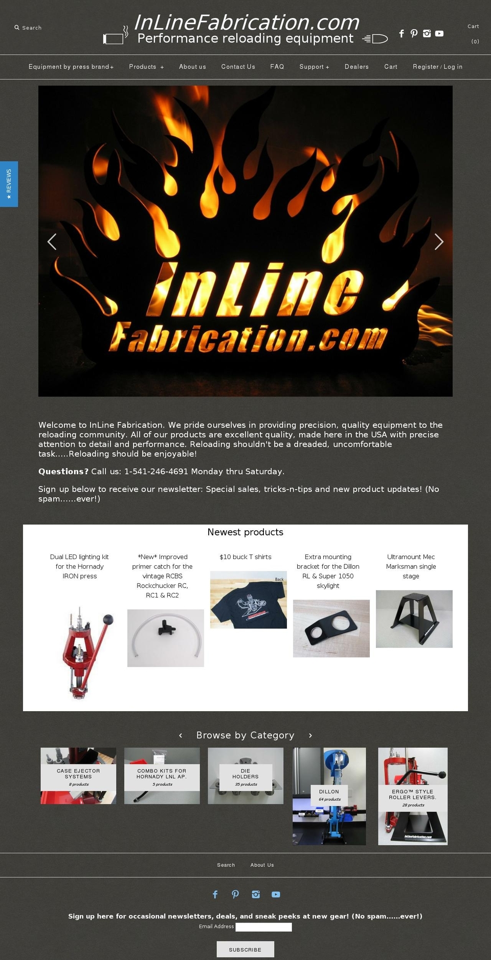 inlinefabrication.com shopify website screenshot