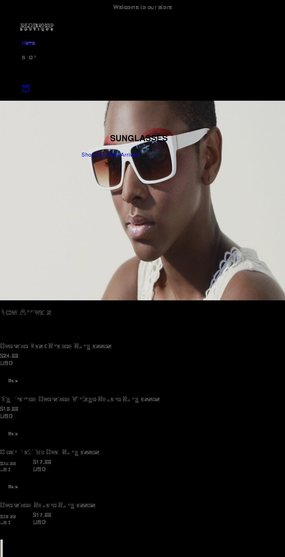 inlineshopboutique.com shopify website screenshot