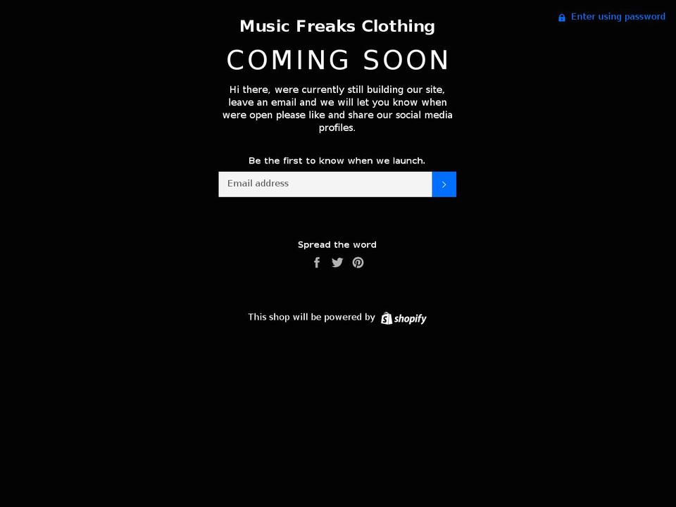 inlovewithmusicapparel.com — Shopify storefront screenshot