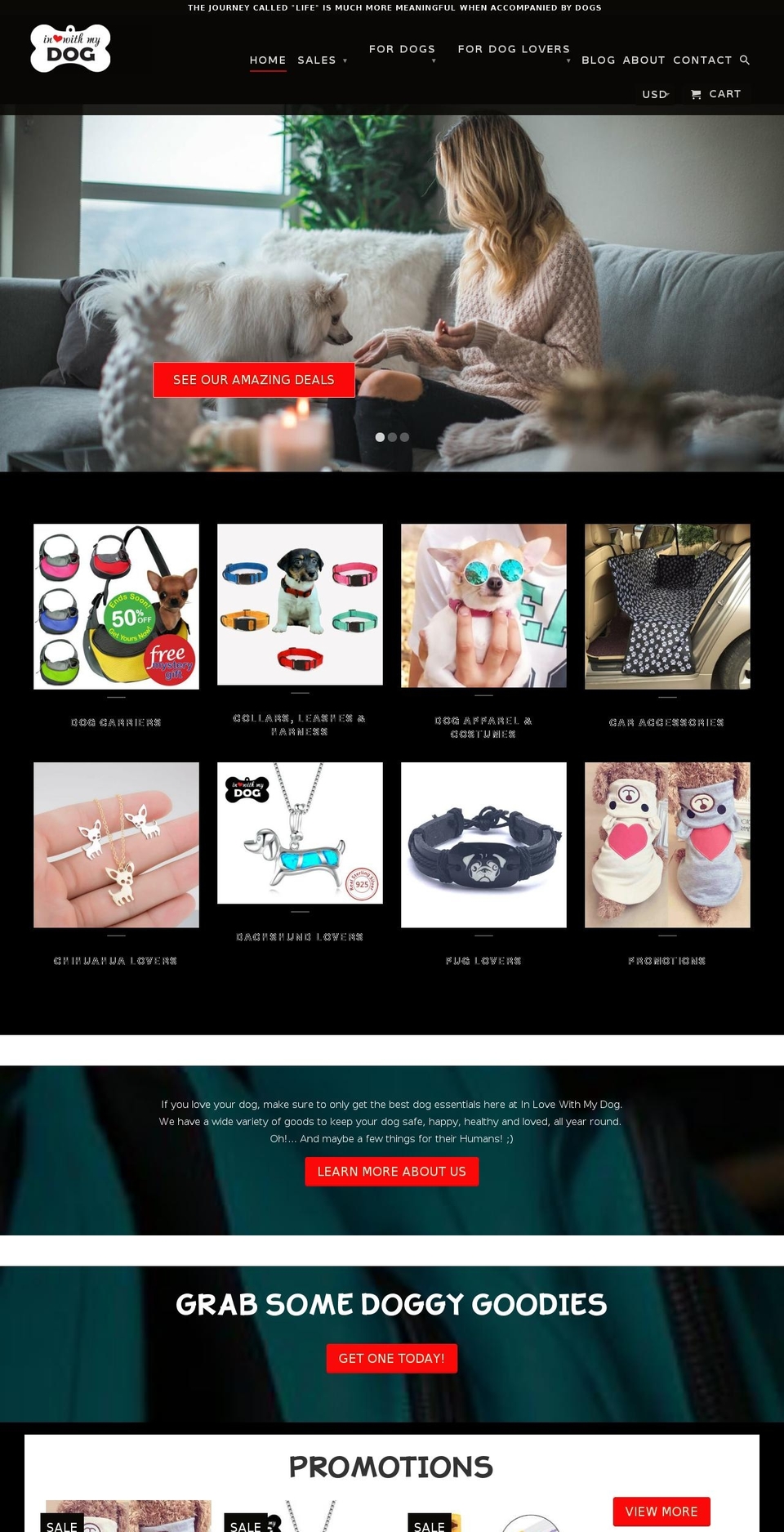 inlovewithmydog.com — Shopify storefront screenshot