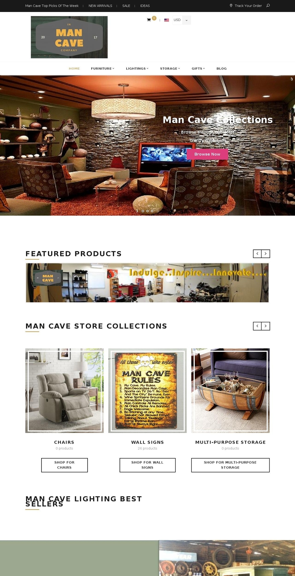 deshop Shopify theme site example inmancave.com