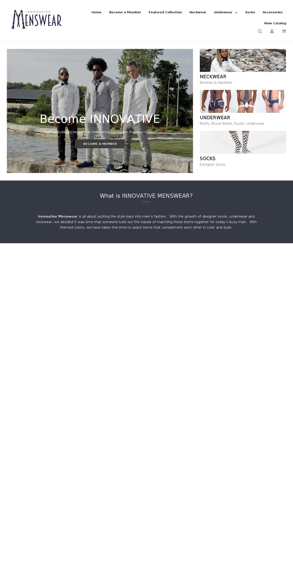 inmenswear.com shopify website screenshot