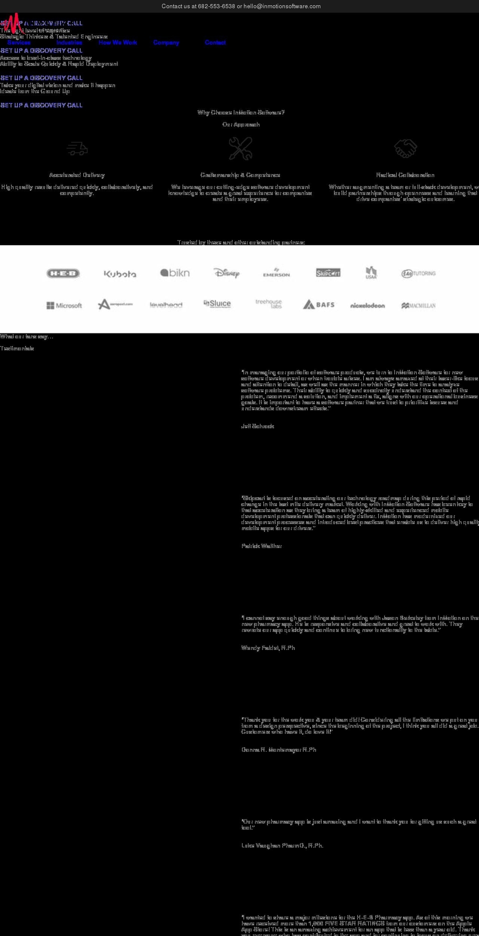 inmotionsoftware.com shopify website screenshot