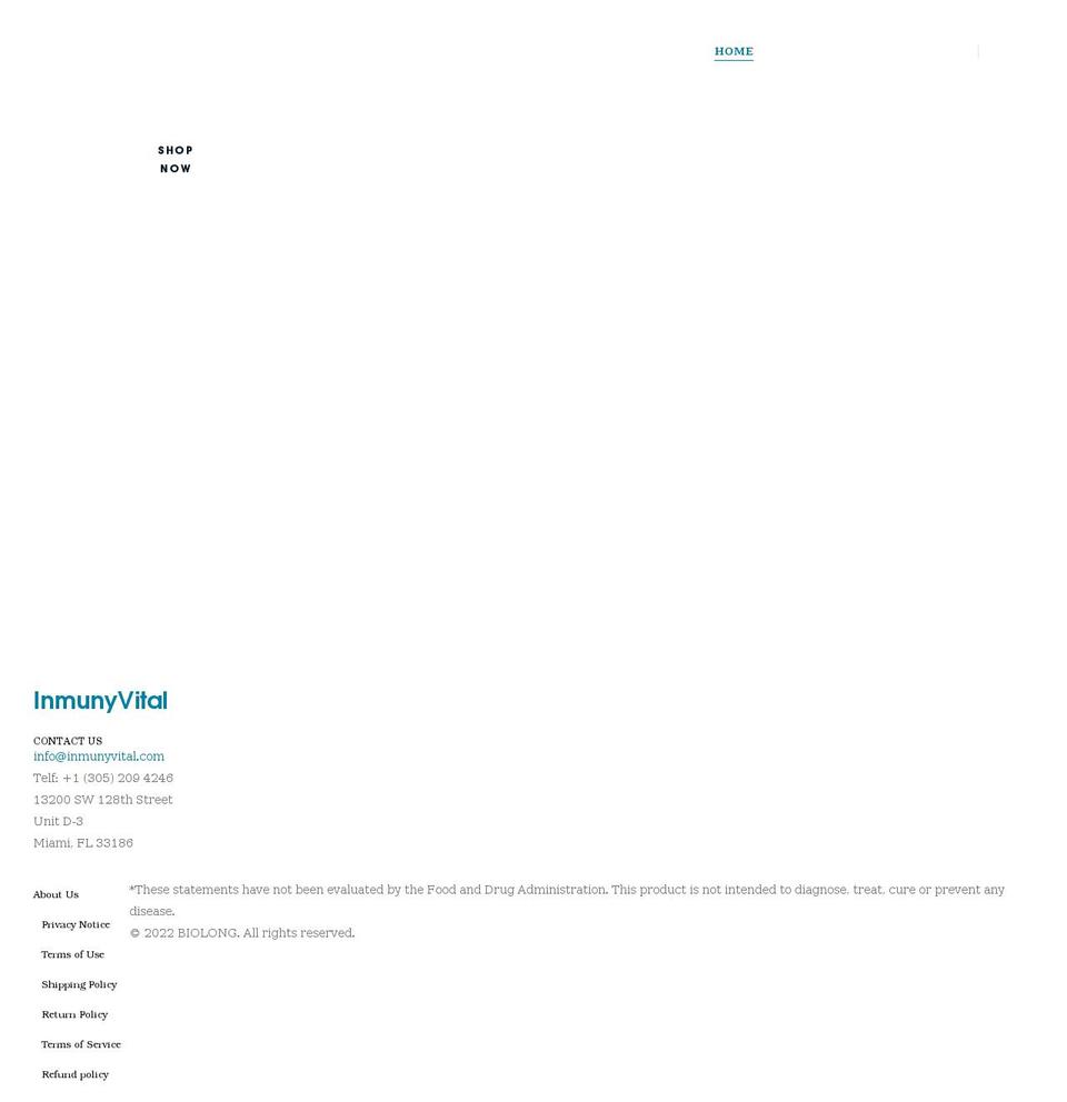 inmunyvital.com shopify website screenshot