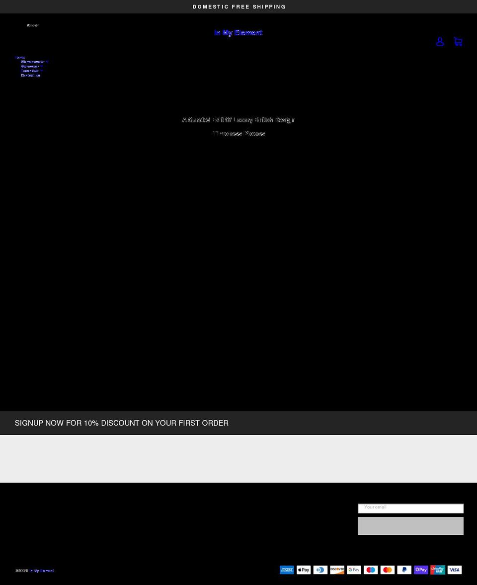 Development Shopify theme site example inmyelementclo.com