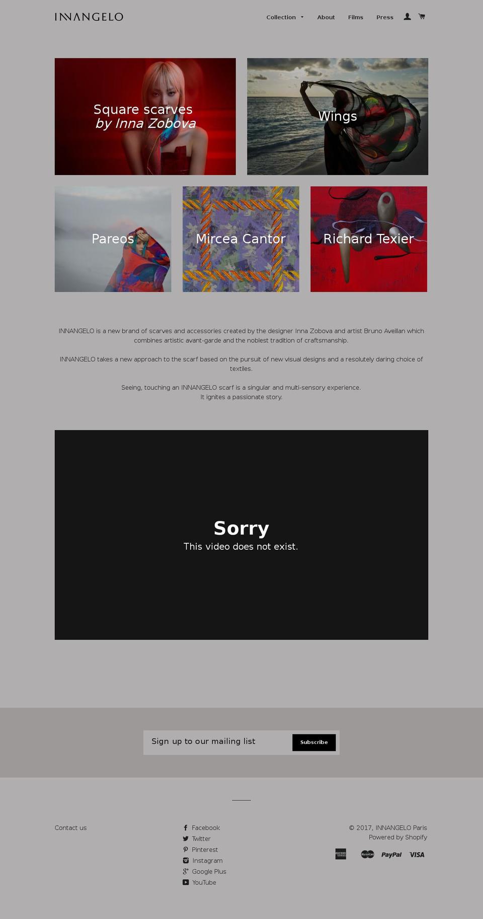 innangelo-paris.com shopify website screenshot