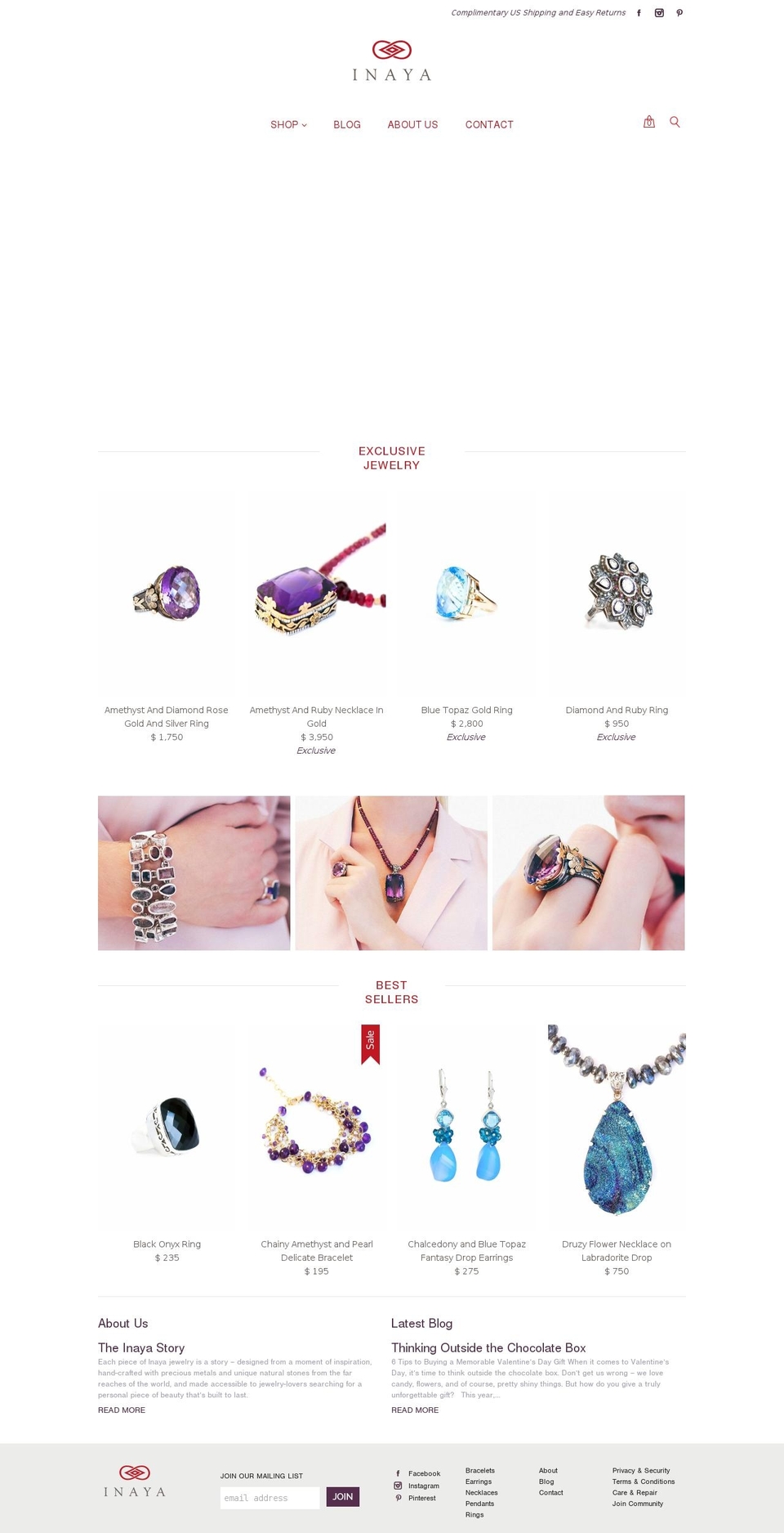 innasensegems.com shopify website screenshot