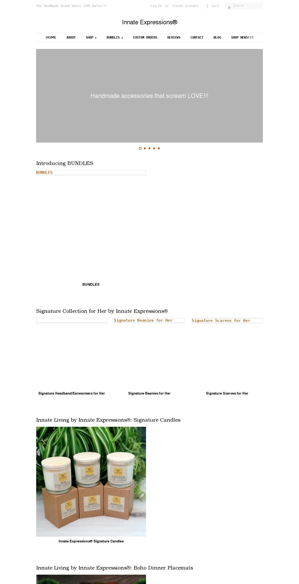 innate-expressions.com shopify website screenshot