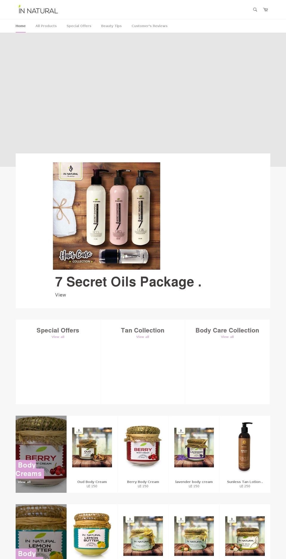 innatural.net shopify website screenshot