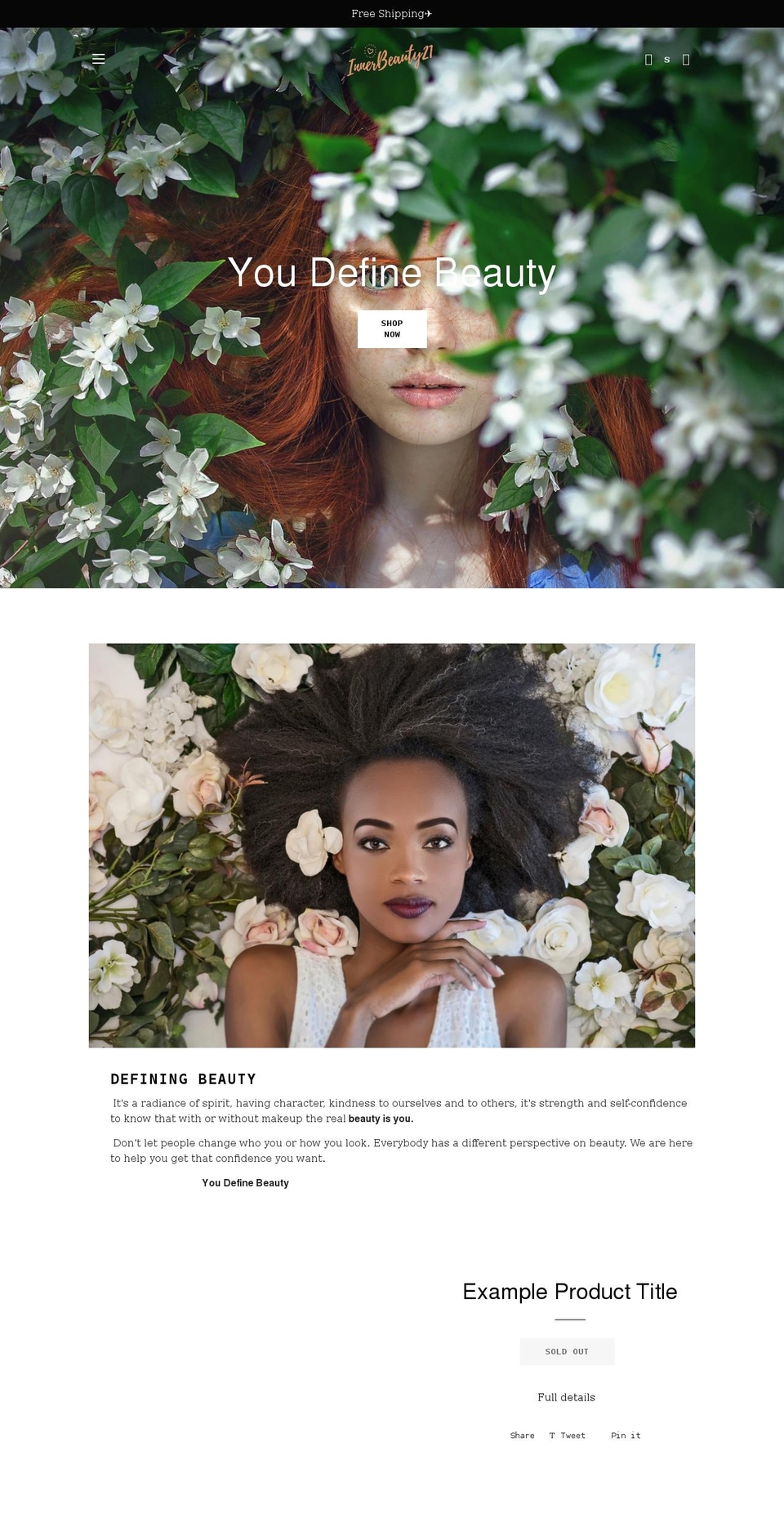 innerbeauty21.com shopify website screenshot