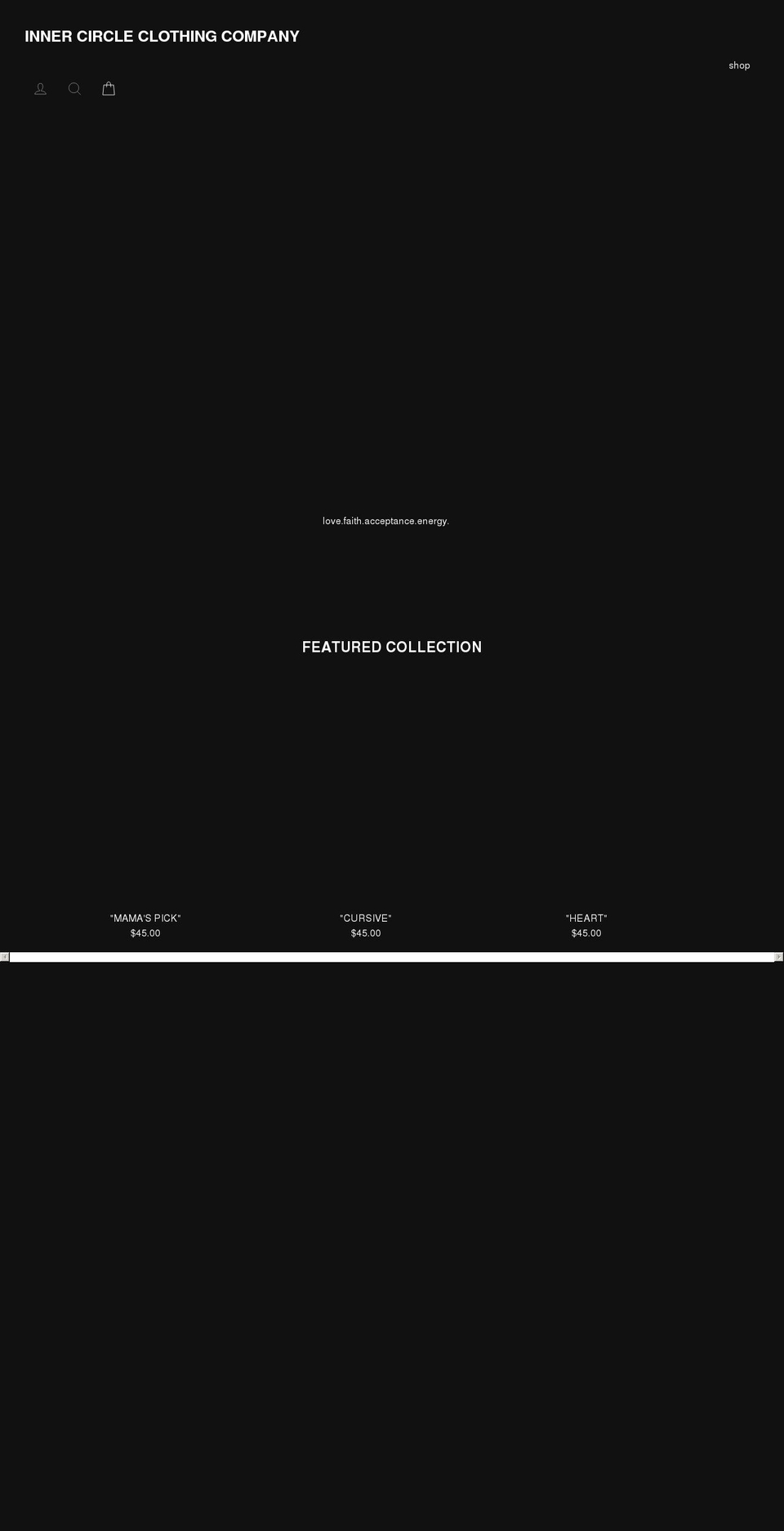 innercircleclothingco.com shopify website screenshot