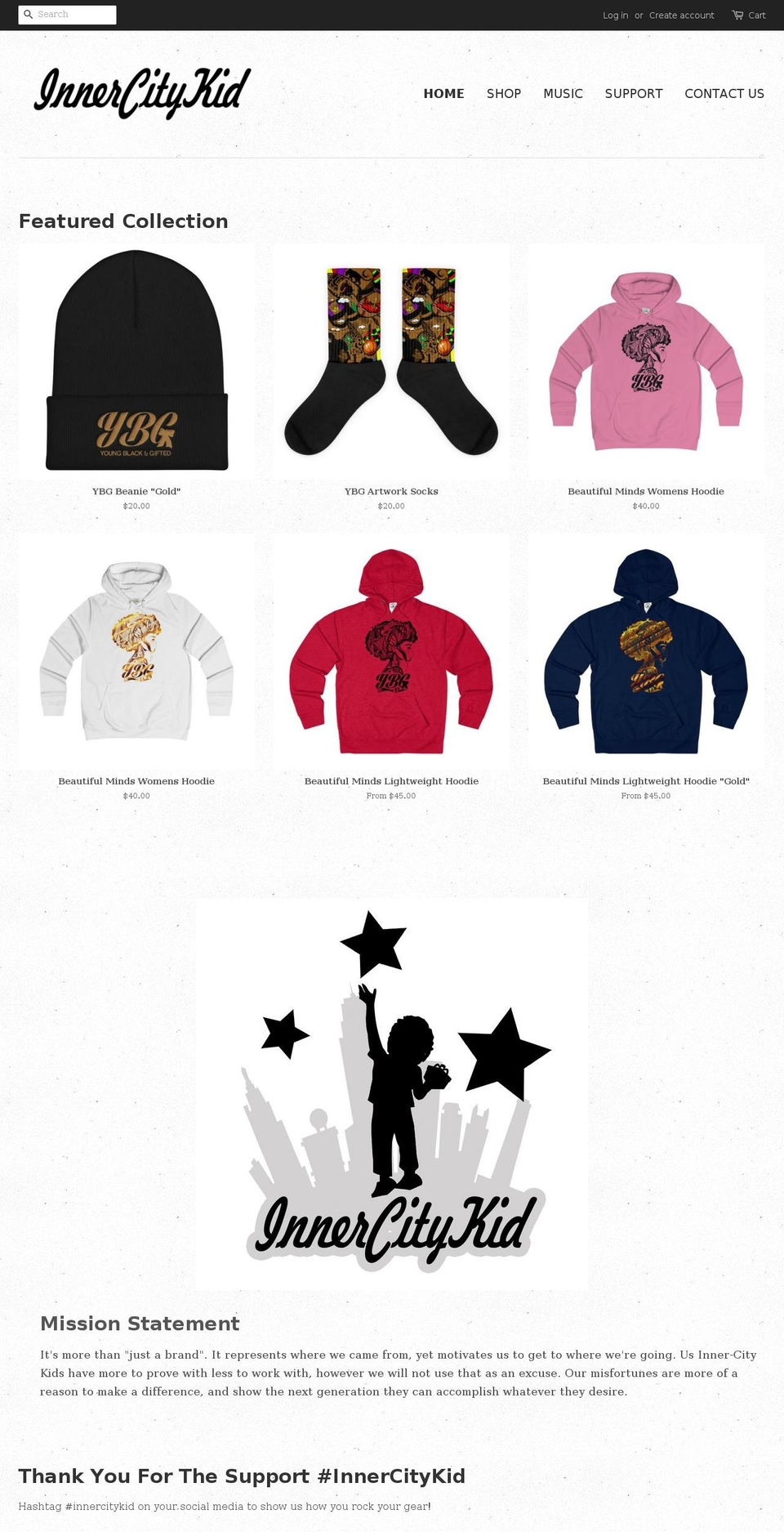 innercitykid.net shopify website screenshot