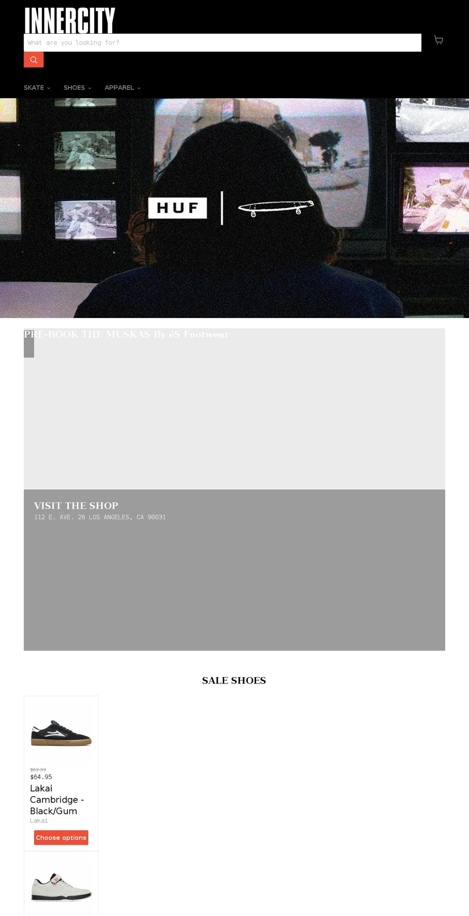 innercityskate.com shopify website screenshot