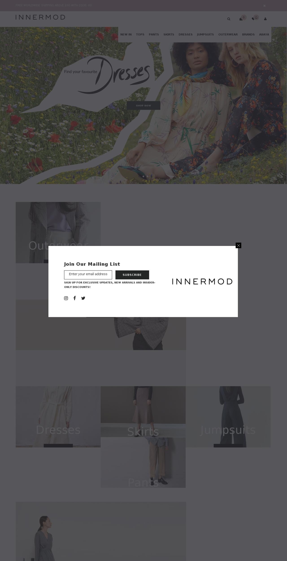 innermod.com shopify website screenshot