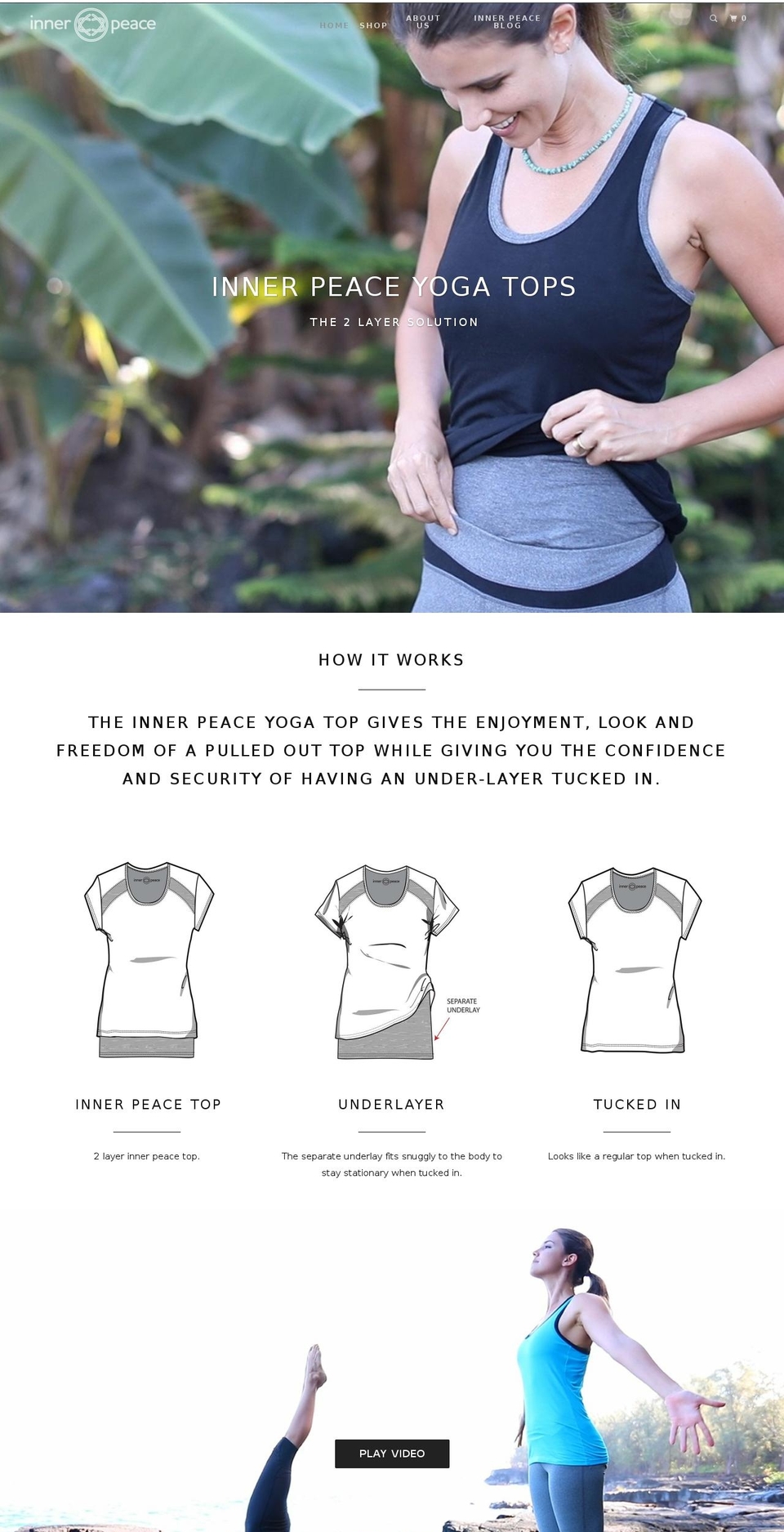 innerpeacetops.com — Shopify storefront screenshot