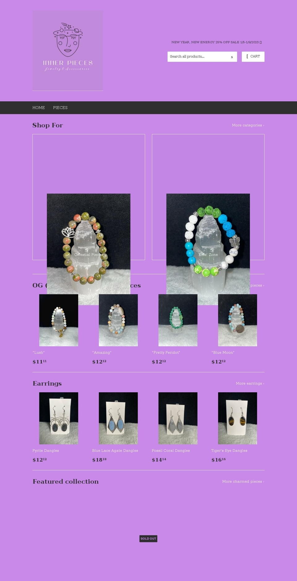 innerpiecesjewelry.shop shopify website screenshot