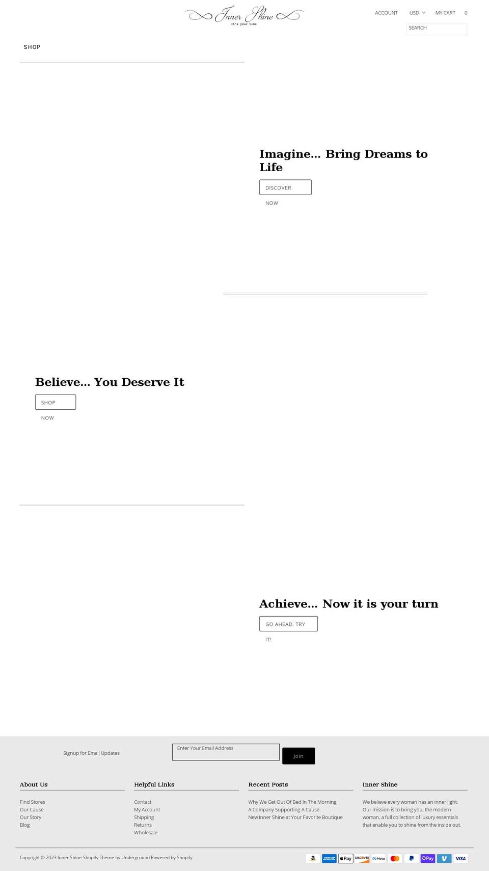 innershineonline.com — Shopify storefront screenshot
