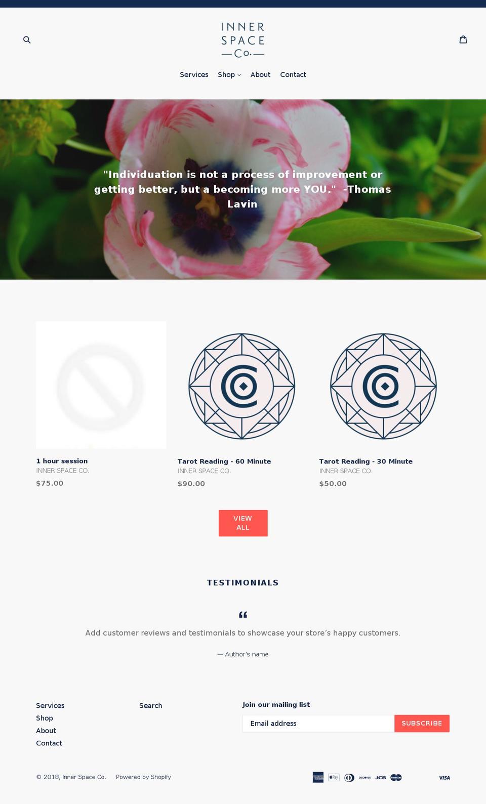 innerspaceco.com — Shopify storefront screenshot