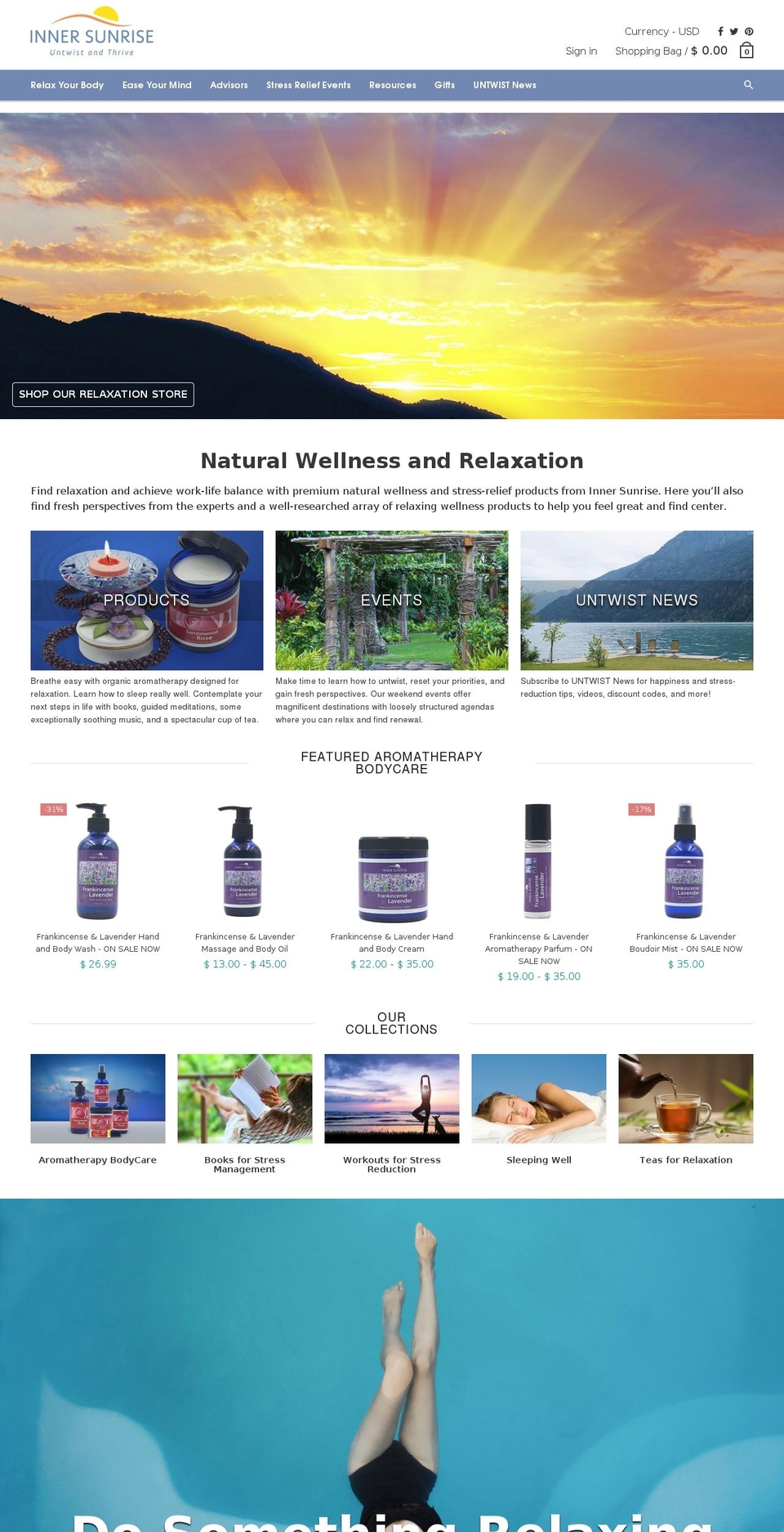 material Shopify theme site example innersunrise.com