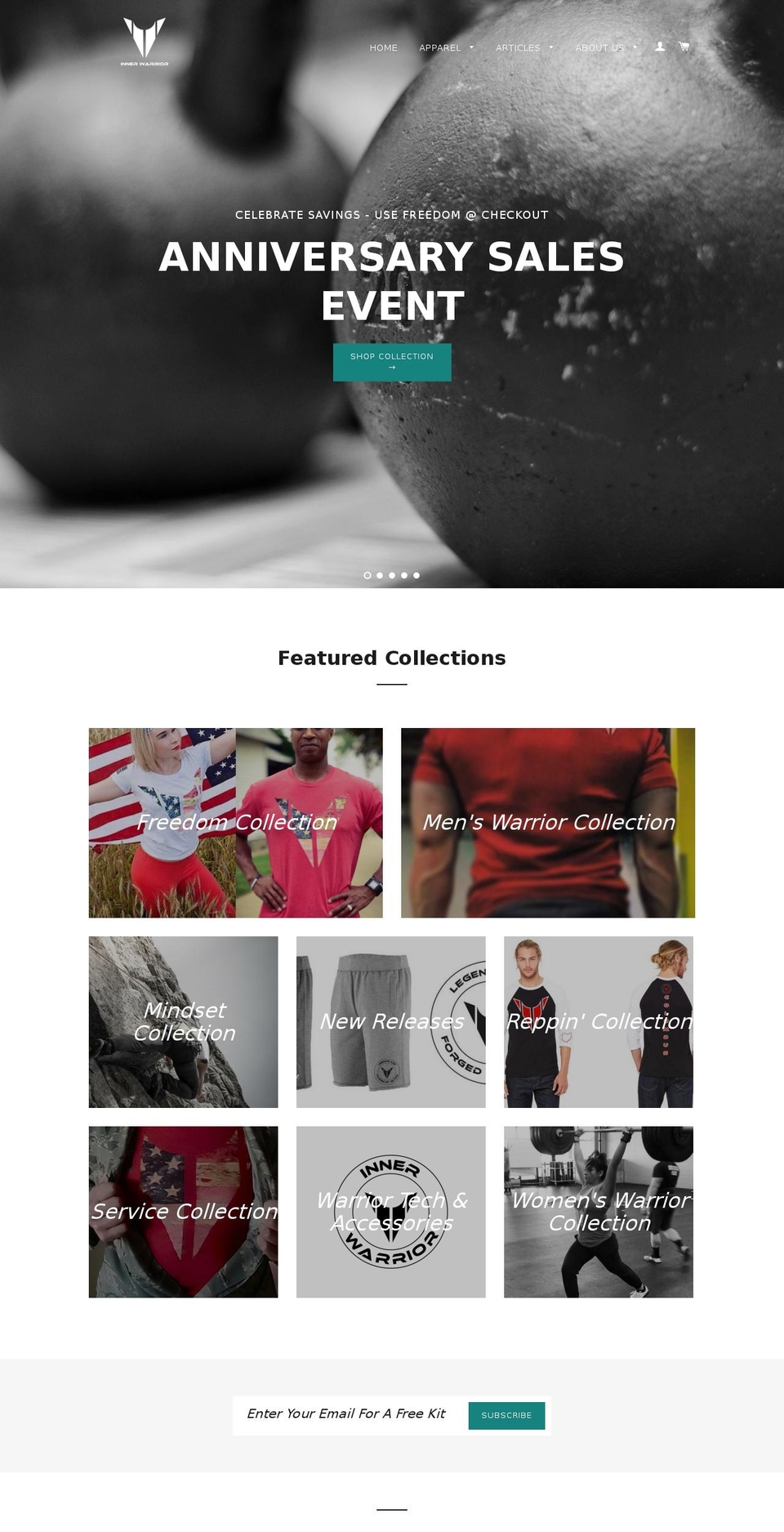 innerwarriorapparel.com shopify website screenshot