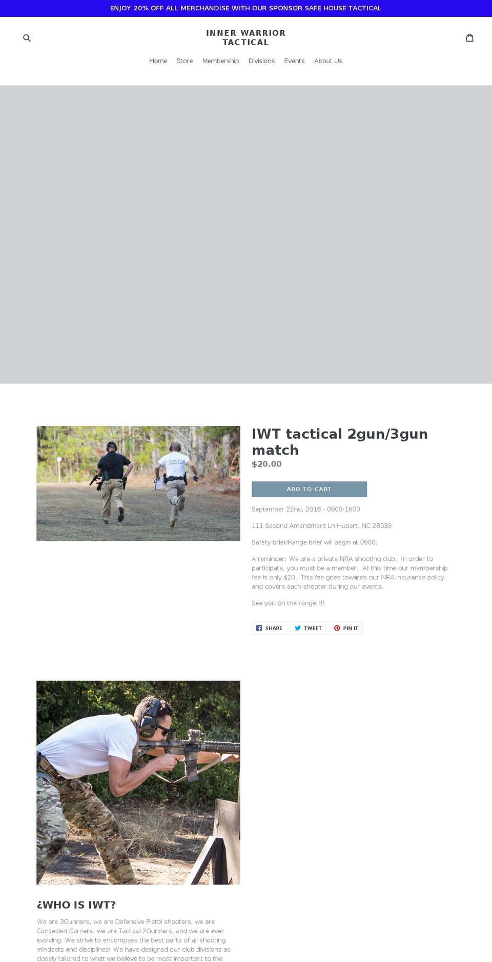 innerwarriortactical.com — Shopify storefront screenshot