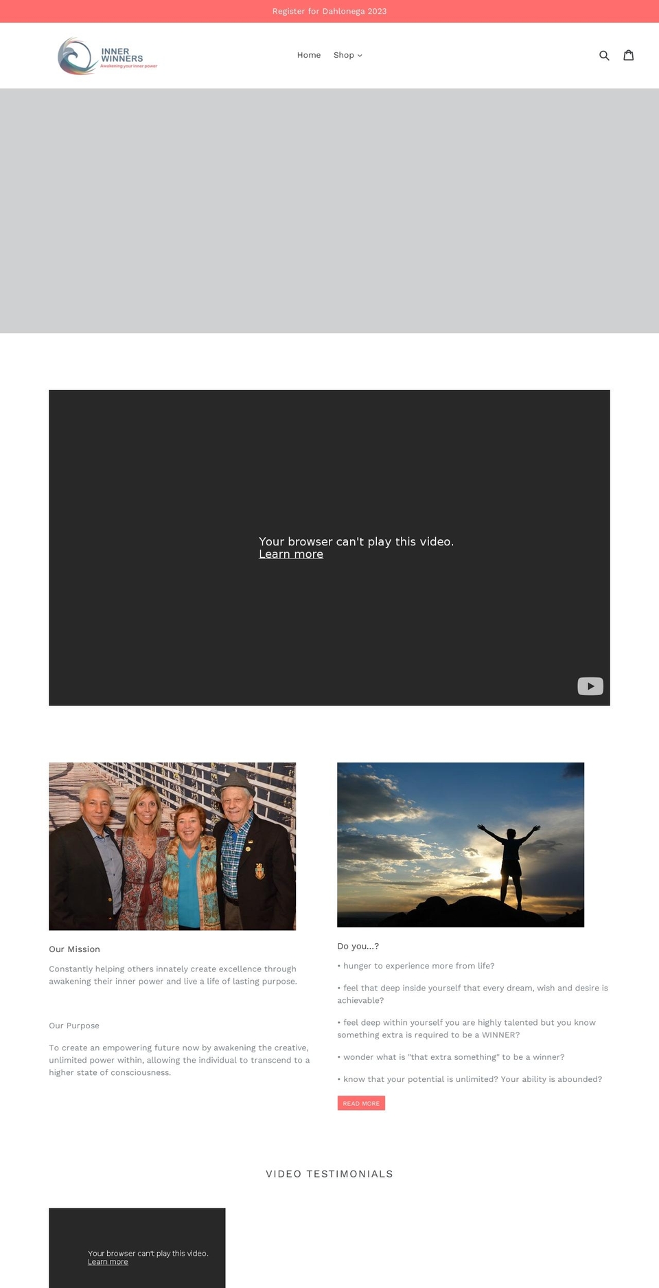 innerwinners.org shopify website screenshot