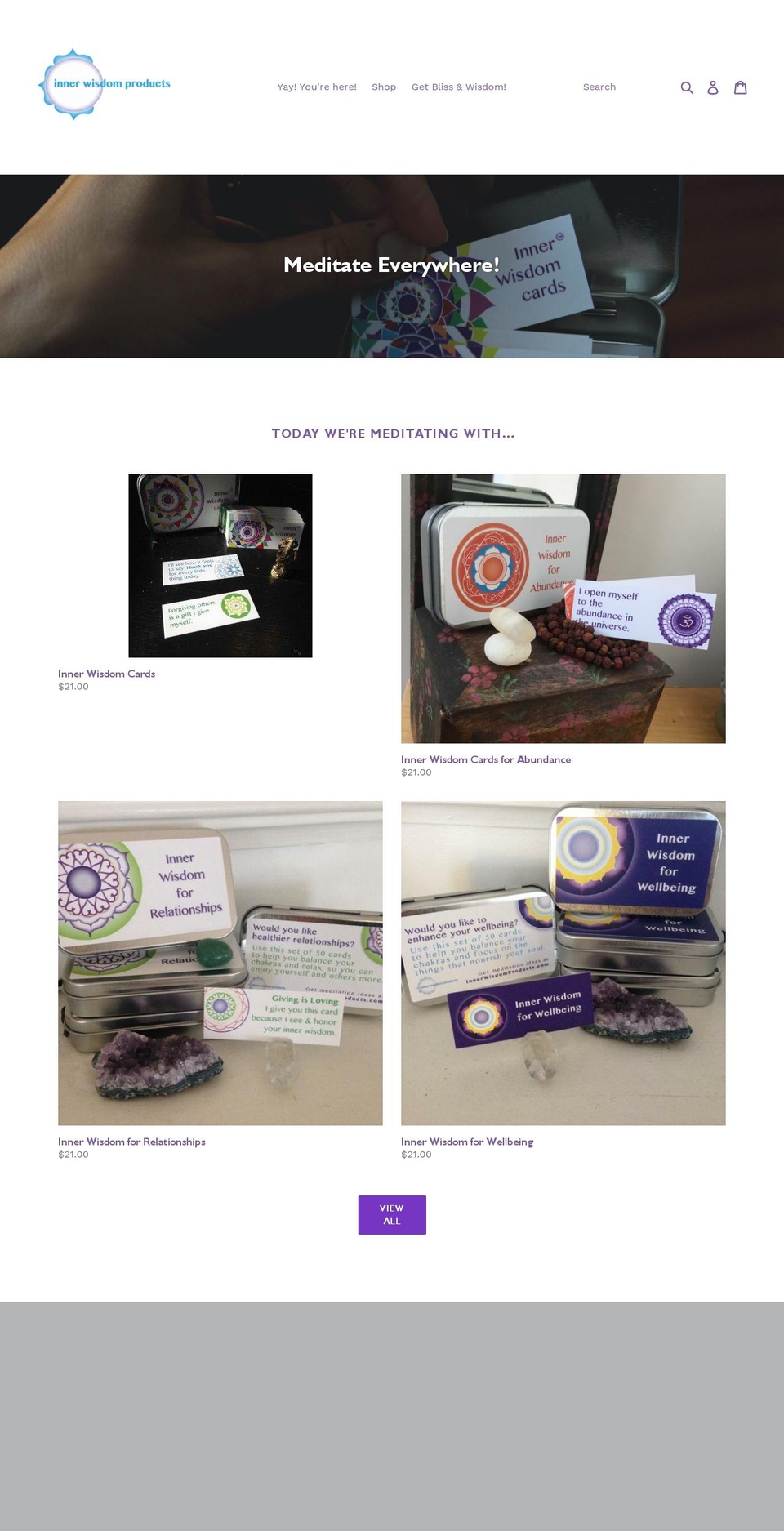 innerwisdomproducts.com shopify website screenshot