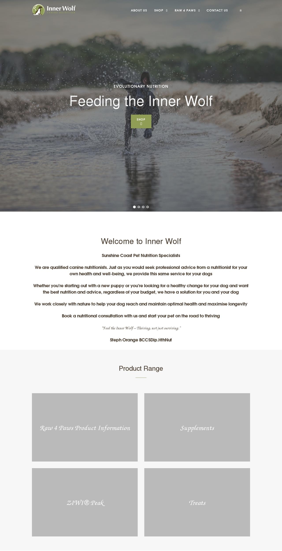 innerwolf.com.au shopify website screenshot