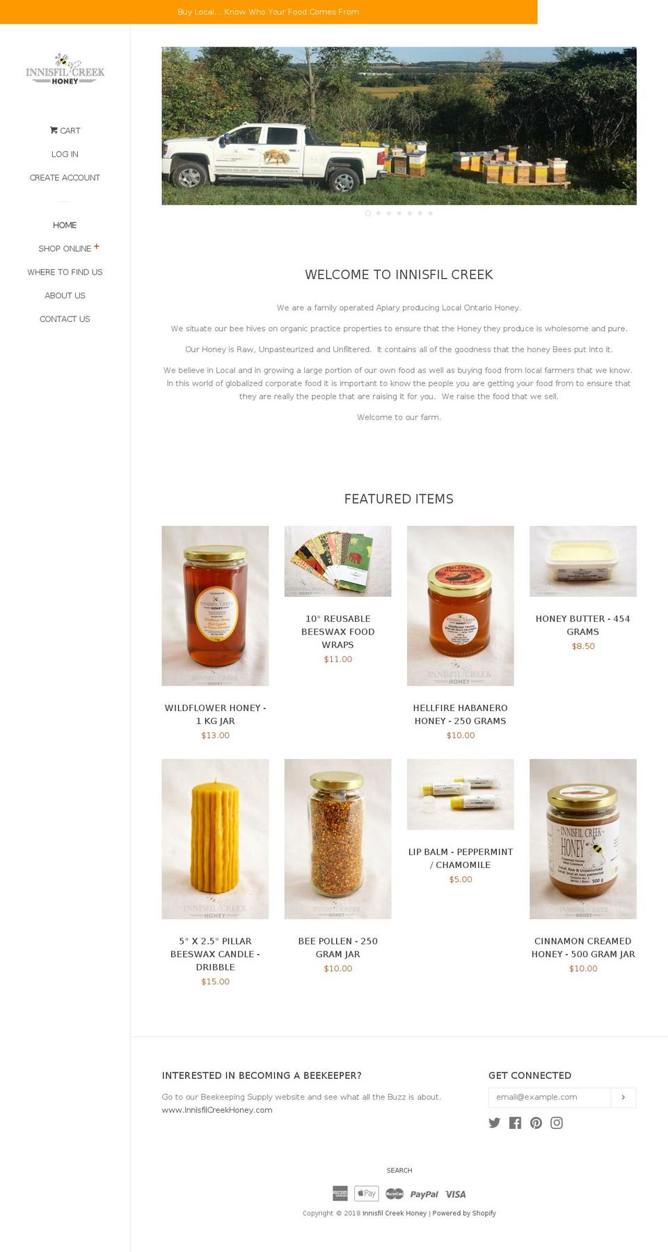 innisfilcreek.com — Shopify storefront screenshot