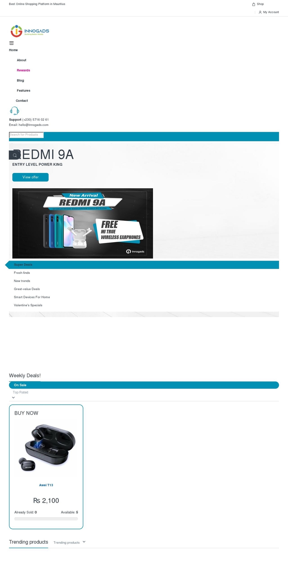 innogads.com — Shopify storefront screenshot