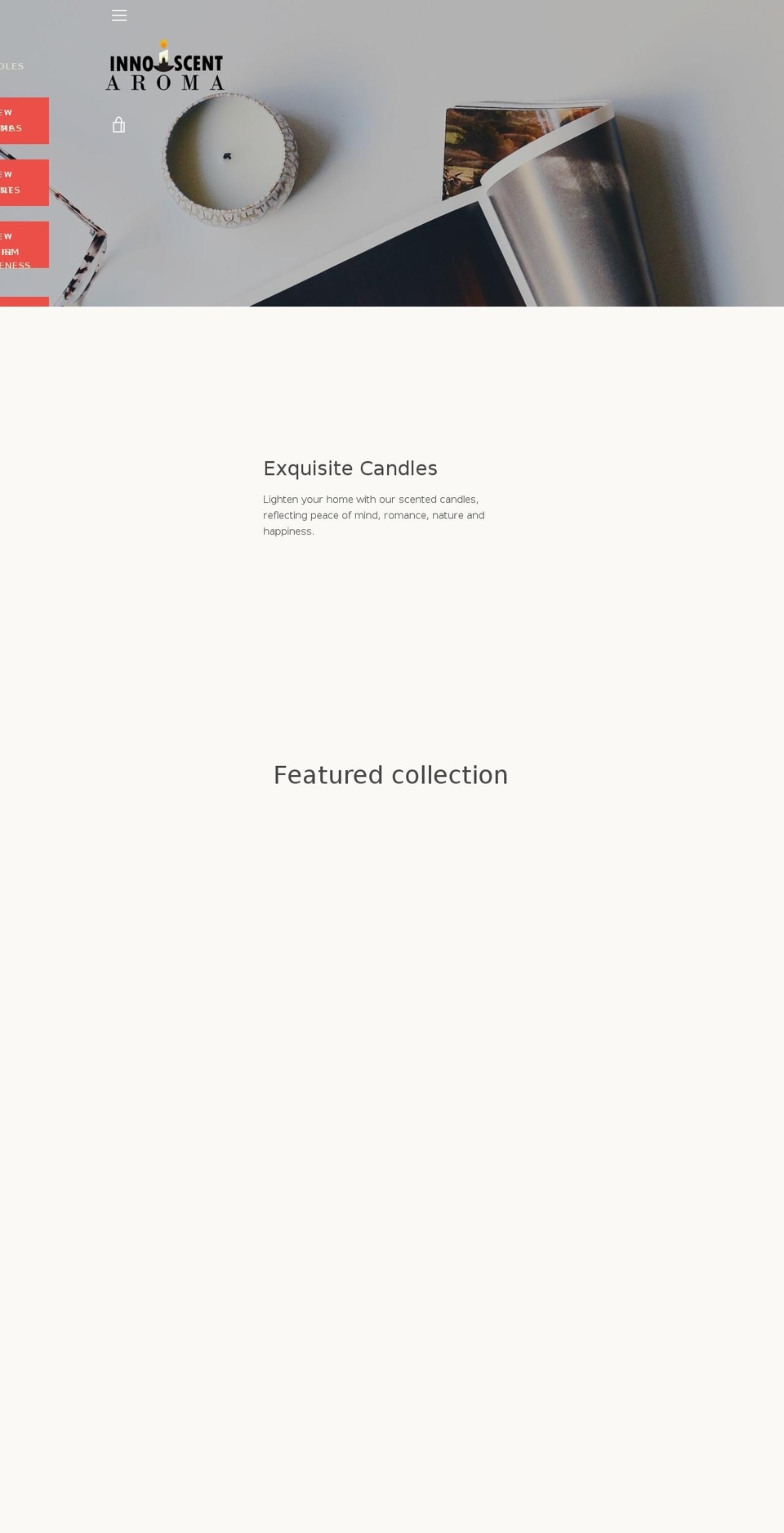 innoscentaroma.com — Shopify storefront screenshot