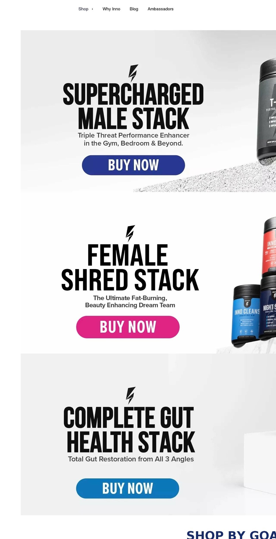 innosupps.com shopify website screenshot